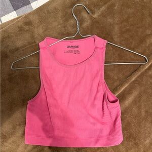 Garage Fuchsia Ribbed Crop Top